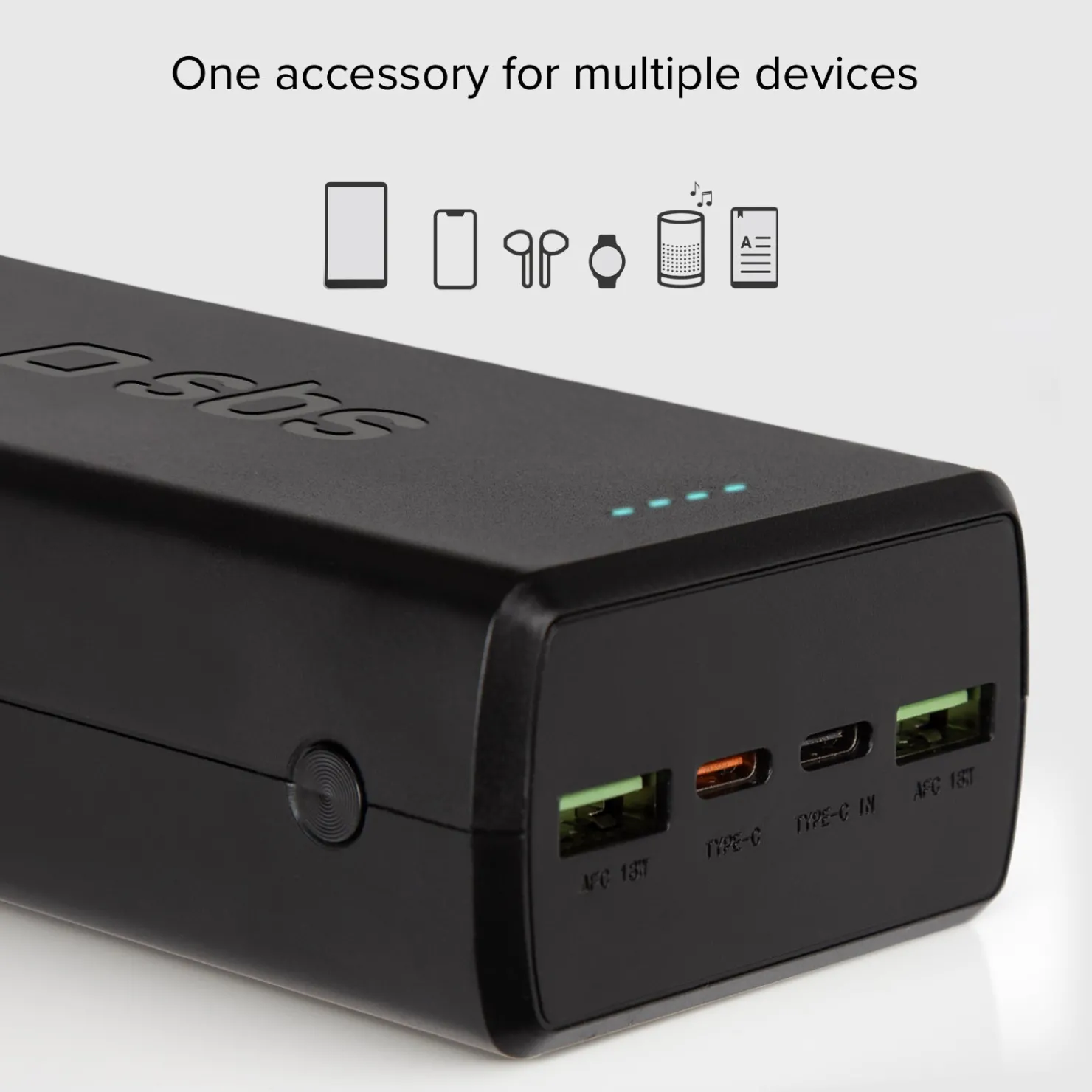 30.000 mAh-Powerbank mit 2 USB-C und 2 USB-A Anschlüssen|SBS Fashion