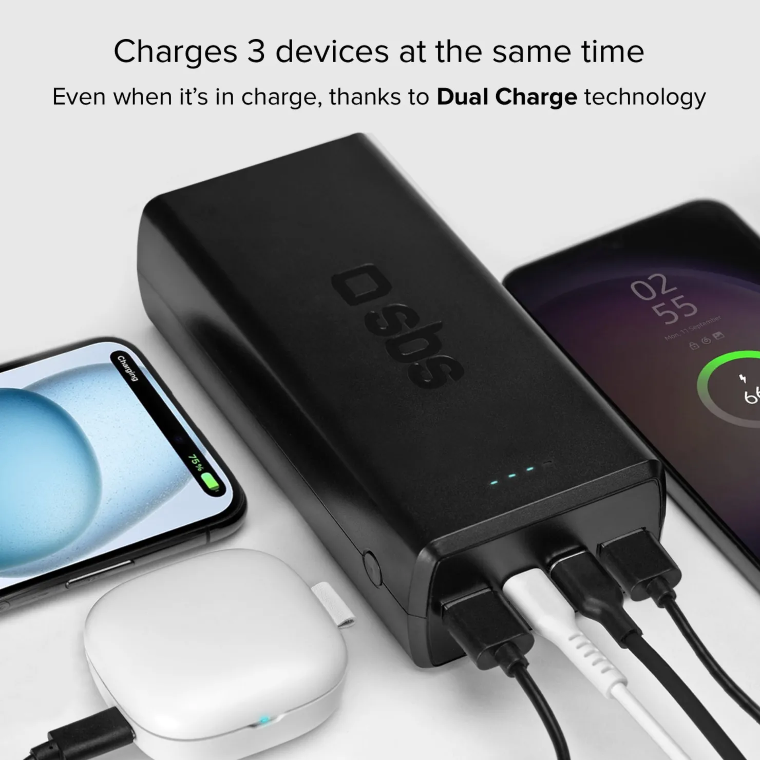 30.000 mAh-Powerbank mit 2 USB-C und 2 USB-A Anschlüssen|SBS Fashion