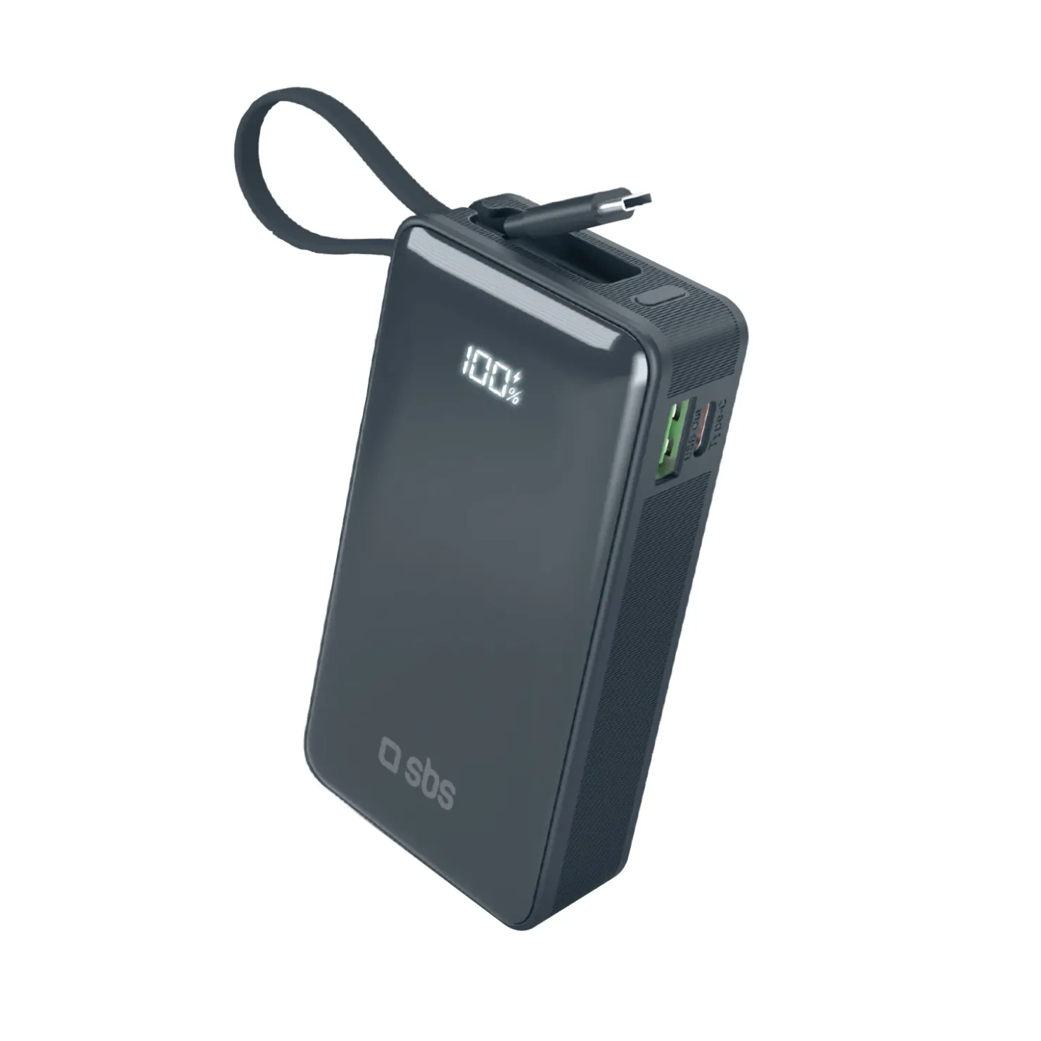 10.000 mAh-Powerbank mit integriertem USB-C Kabel|SBS Outlet