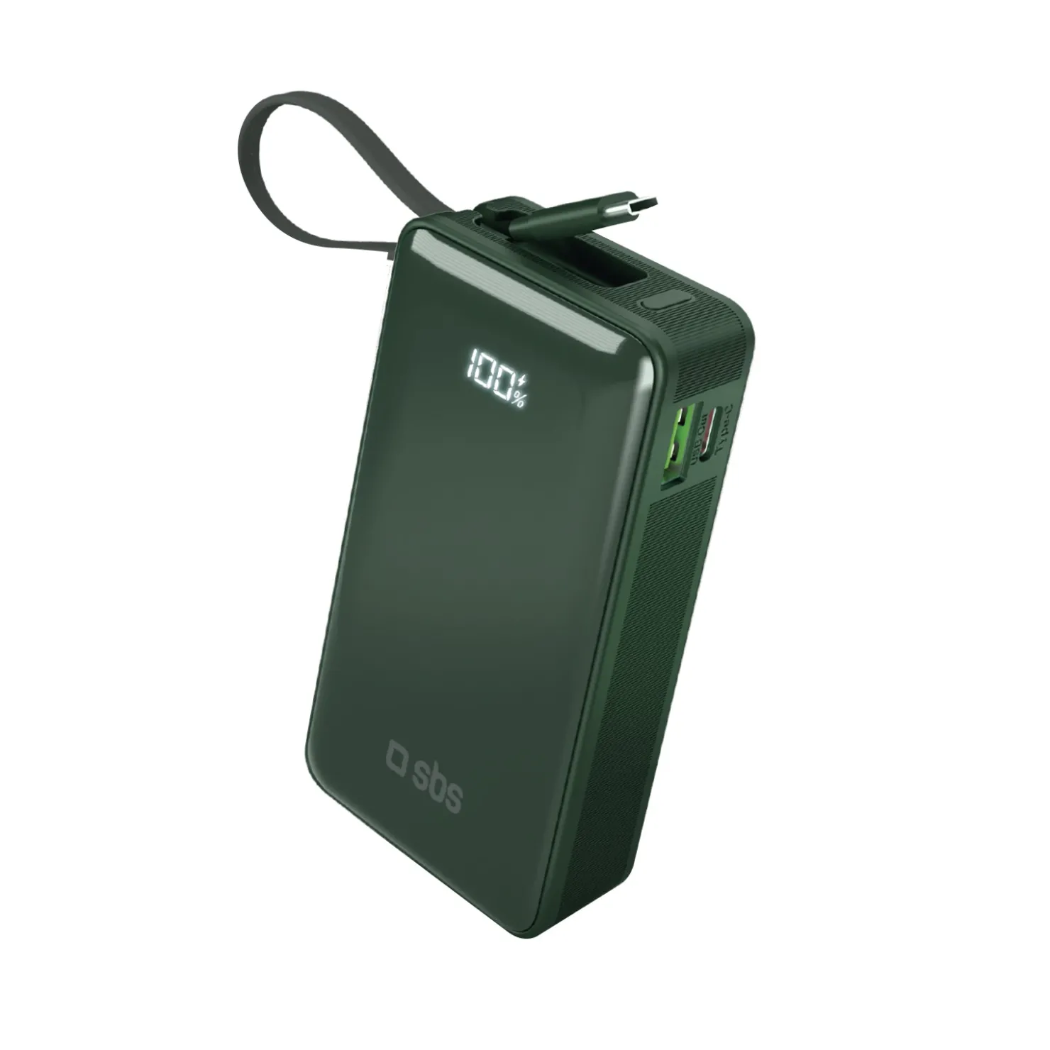 10.000 mAh-Powerbank mit integriertem USB-C Kabel|SBS Outlet