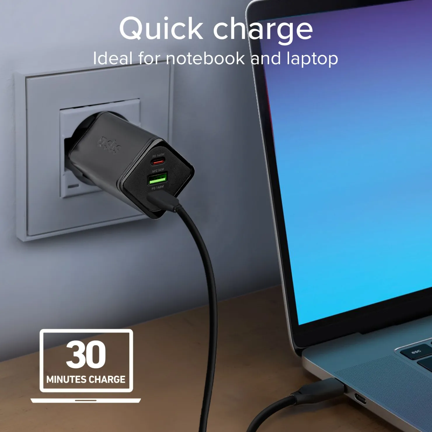 GaN-Ladegerät 140Watt mit Power Delivery (PD)|SBS Clearance