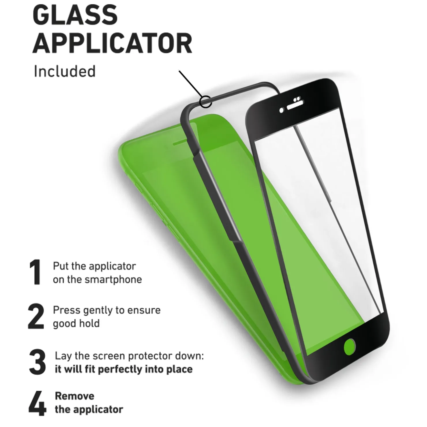 Glas Displayschutz 4D Vollbild für iPhone SE 2020/SE 2022/8/7/6s/6 mit Applikator|SBS Best