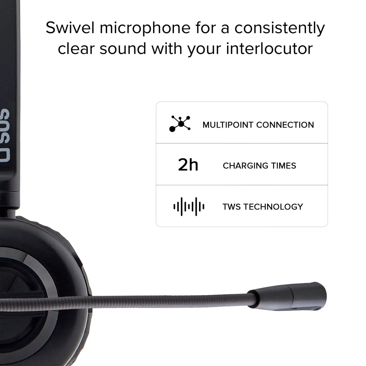 Kabelloses Mono-Headset mit Ladestation|SBS Hot