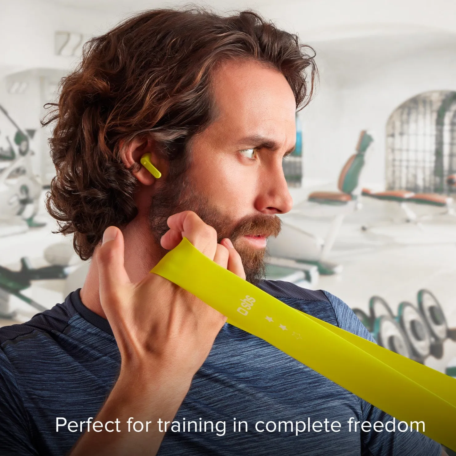 Kit mit drahtlosen TWS-Ohrhörern und elastischen Fitnessbändern|SBS Hot