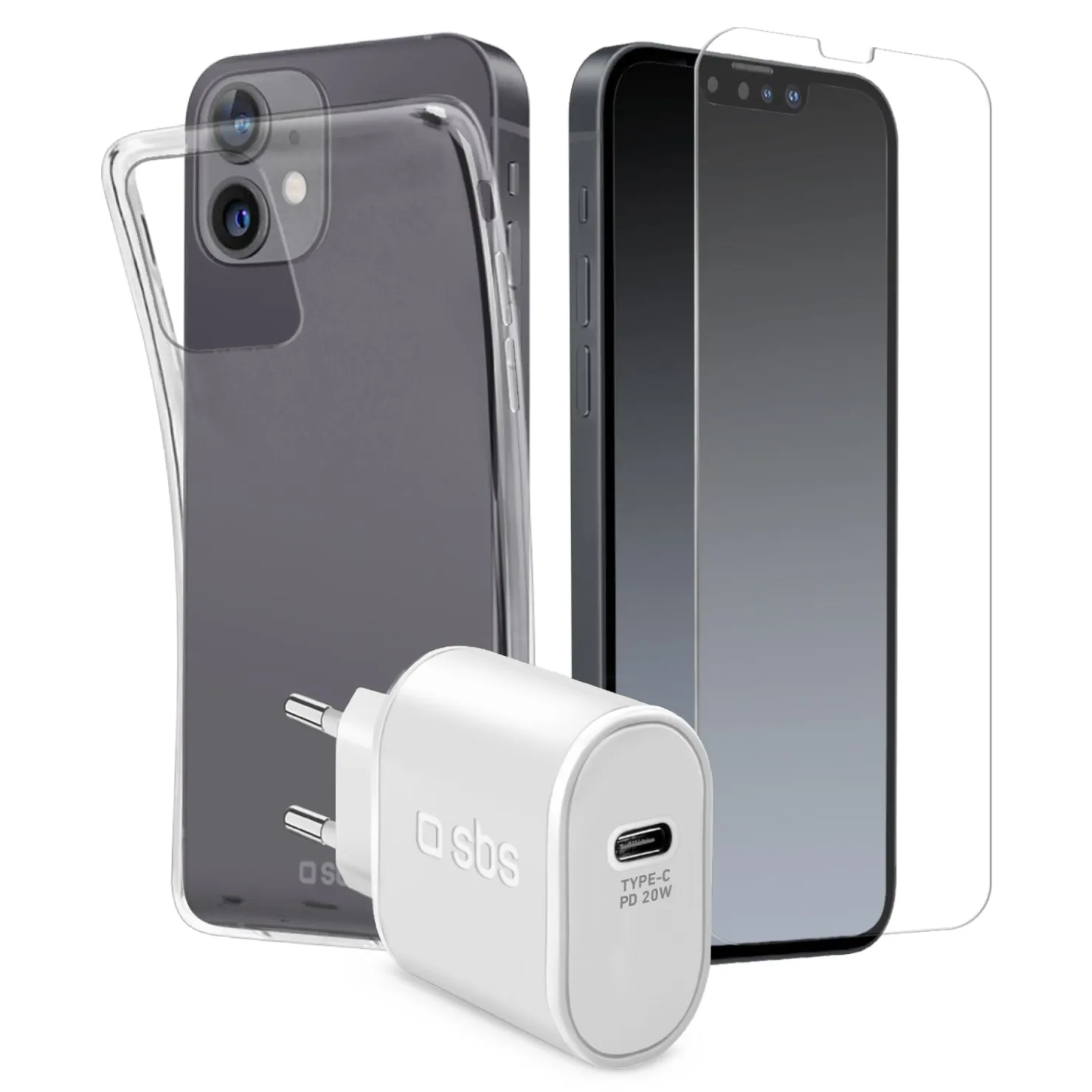 Kit mit Ladegerät, Hülle und Bildschirm-Schutzfolie für iphone 13|SBS Hot