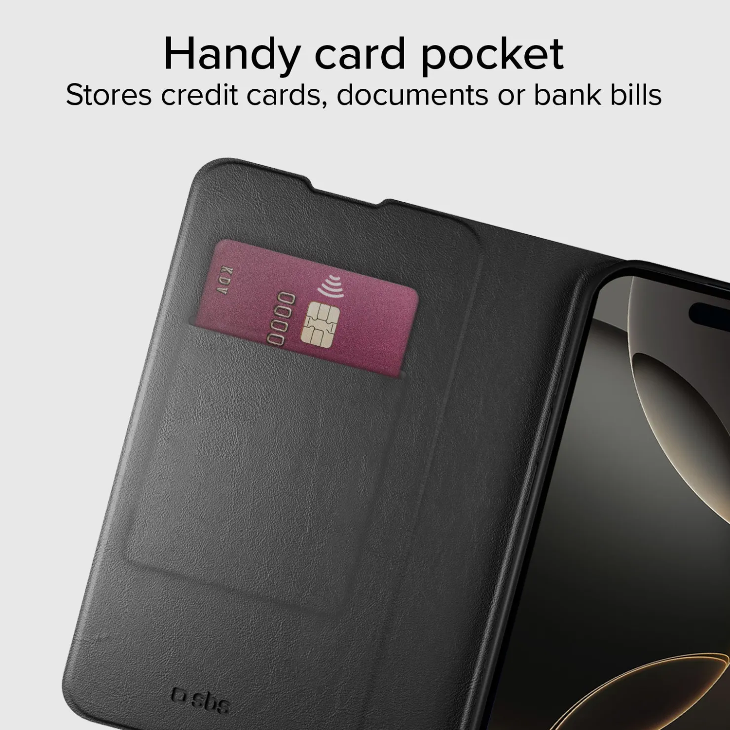 Klapphülle mit Ständer und Soft-Touch-Oberfläche für das iPhone 16|SBS Outlet