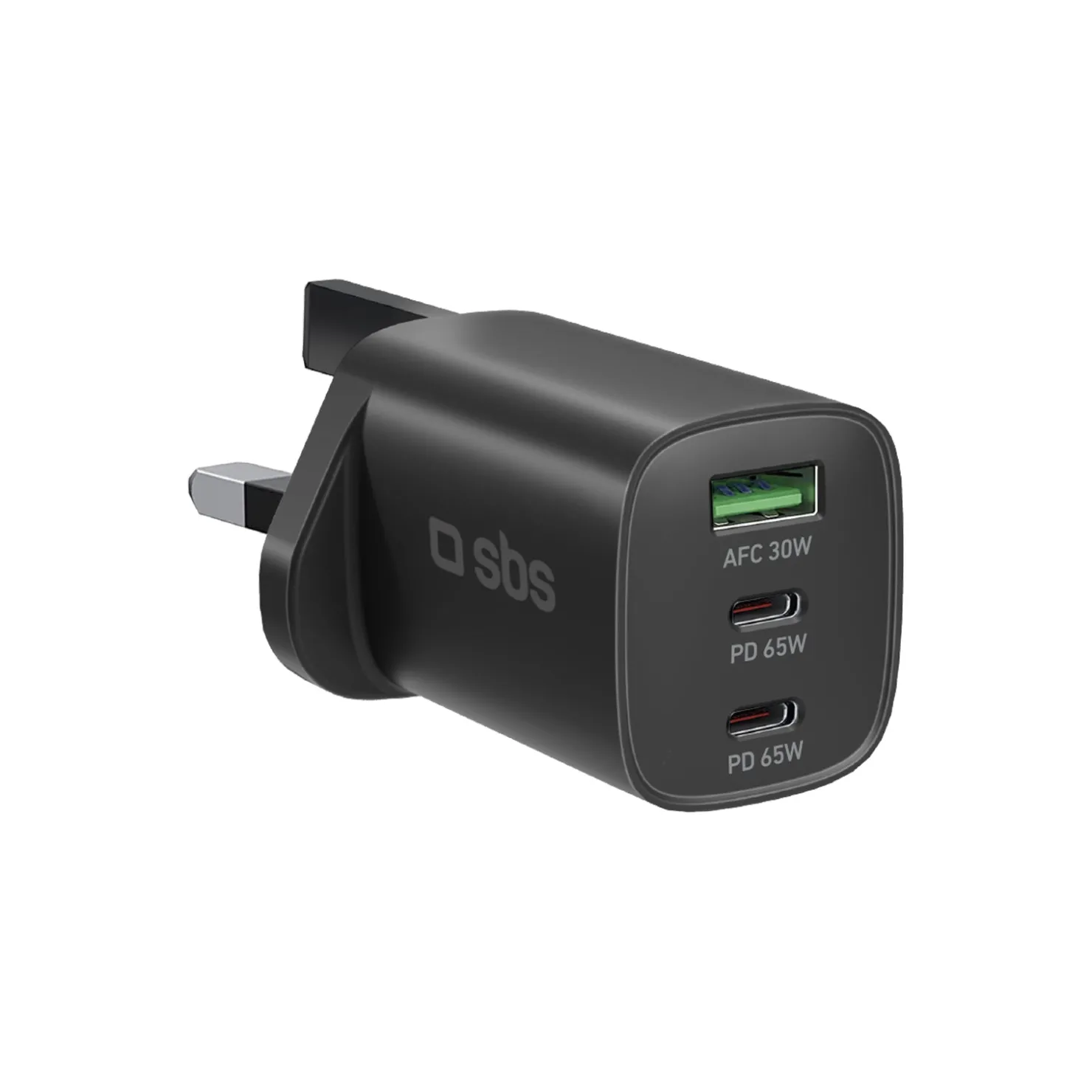 Ladegerät mit zwei USB-C- und einem USB-A-Anschluss, 65W Leistung und UK-Stecker|SBS Sale