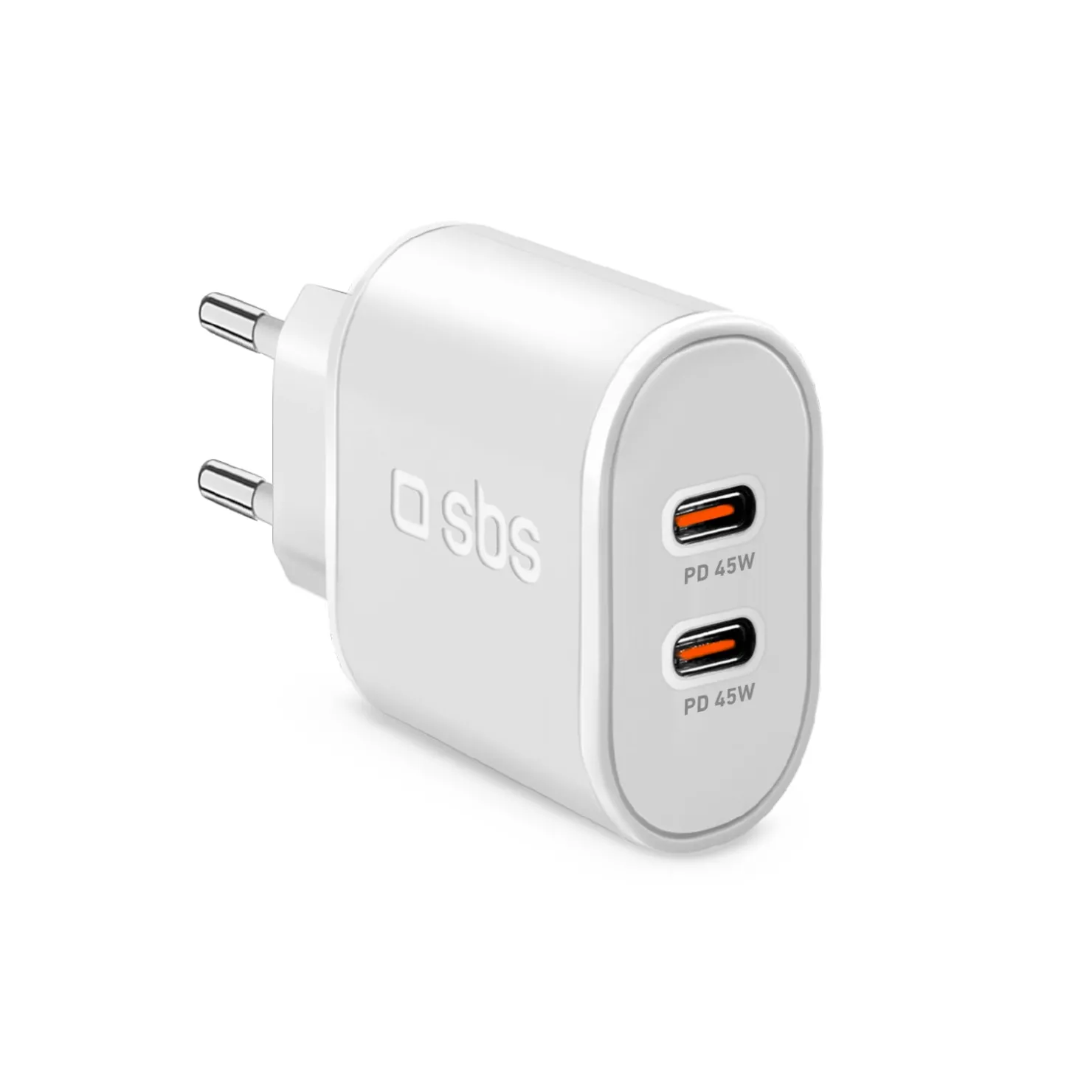 Ladegerät mit zwei USB-C-Anschlüssen, 45 Watt Power Delivery|SBS Online