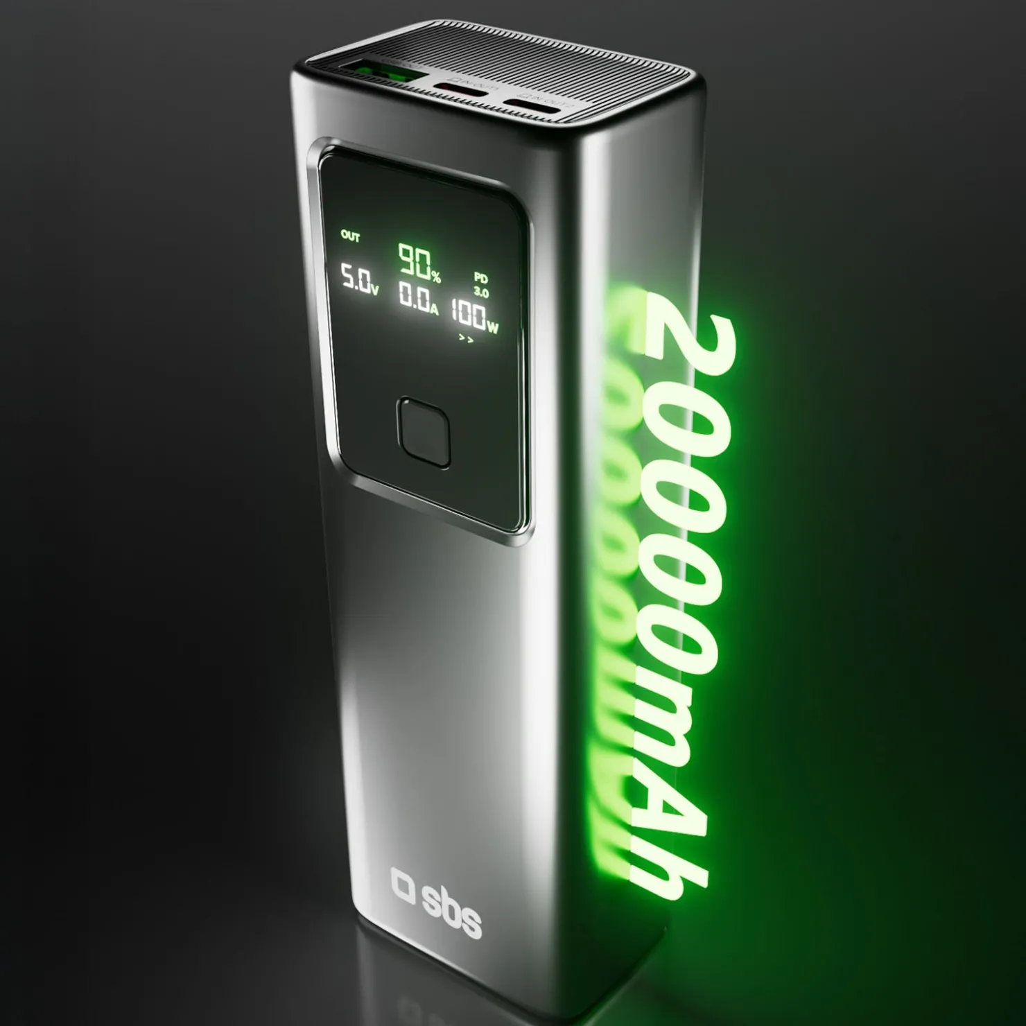 LCD-Powerbank 20.000 mAh mit PD 100 W|SBS Online