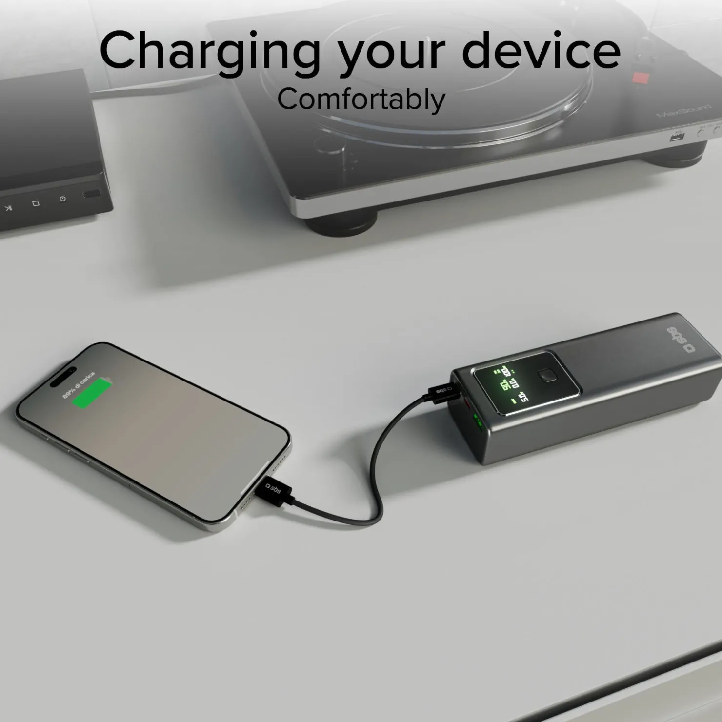 LCD-Powerbank 20.000 mAh mit PD 100 W|SBS Online