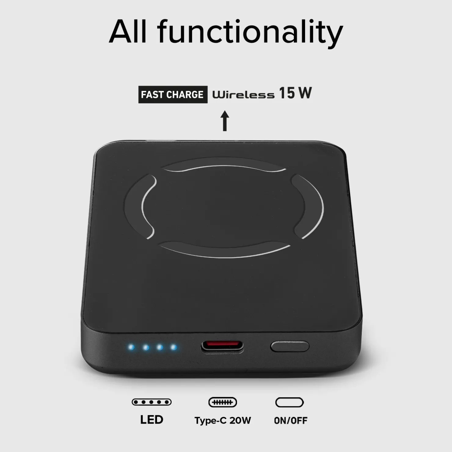 Magnetische Powerbank 5000 mAh kabellos mit Graphen|SBS Outlet