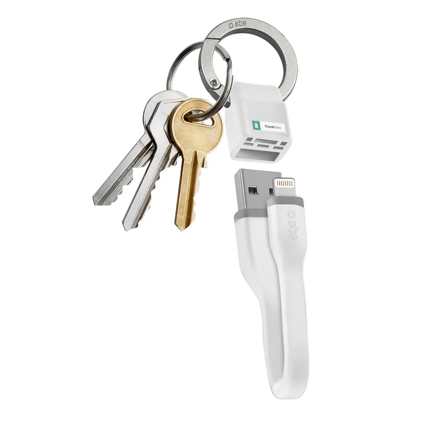 Netz und Ladekabel USB - Lightning mit Schlüsselanhänger|SBS Discount