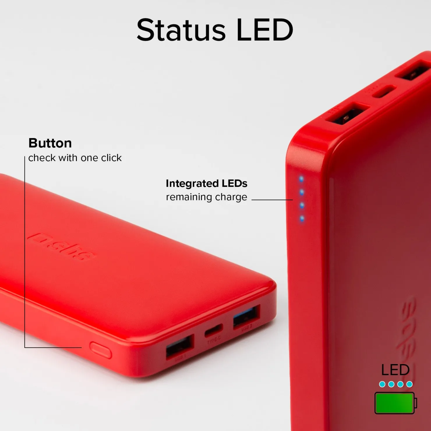 Powerbank fast charge mit 10.000 mAh und 2 USB|SBS Clearance