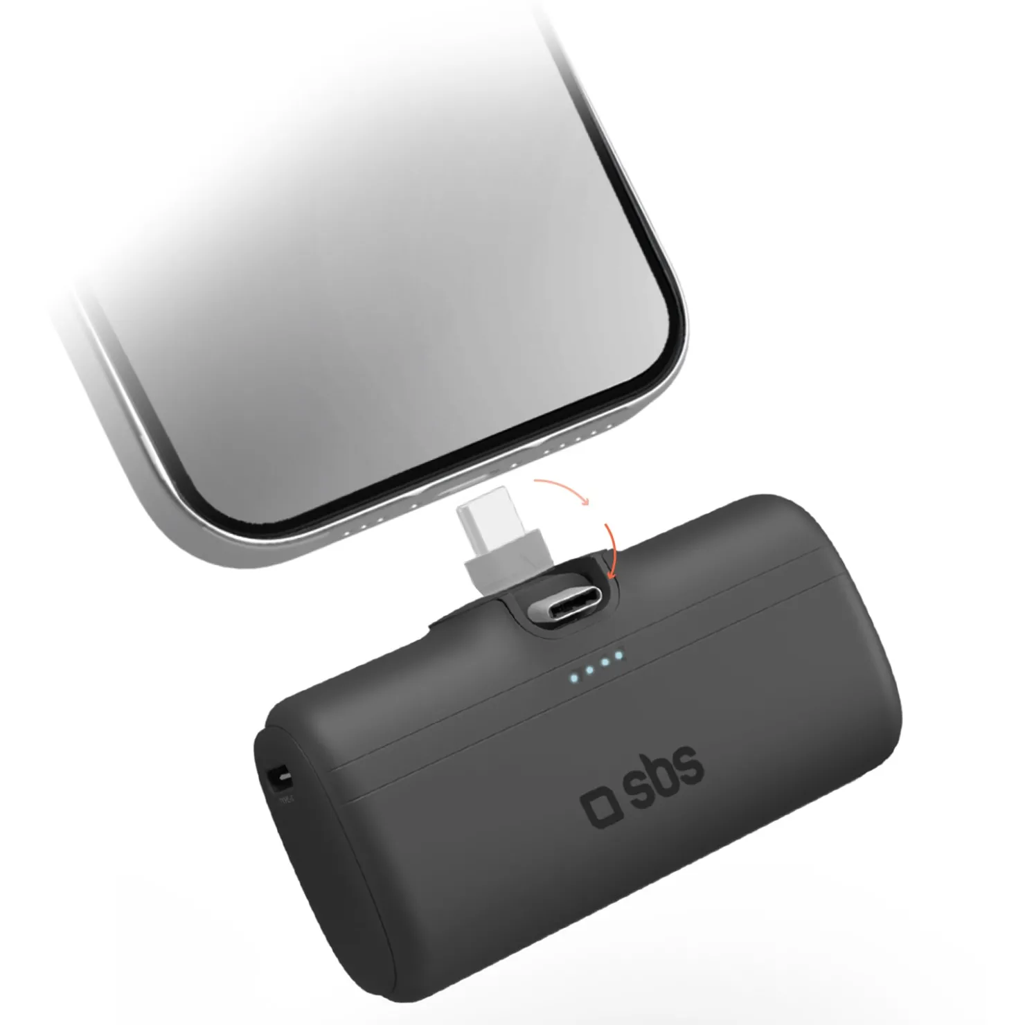 Powerbank mit 5000mAh, Standfunktion und integriertem Kabel|SBS Online