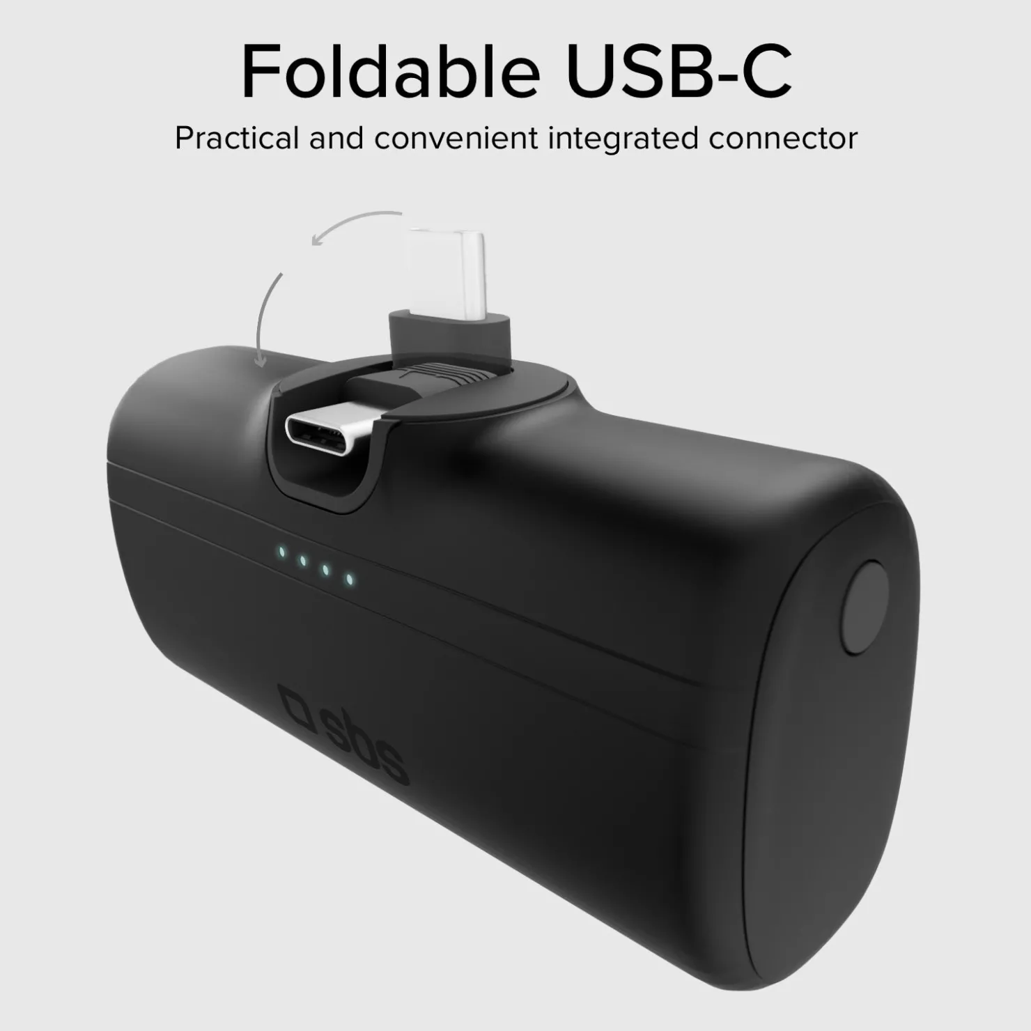 Powerbank mit 5000mAh, Standfunktion und integriertem Kabel|SBS Online