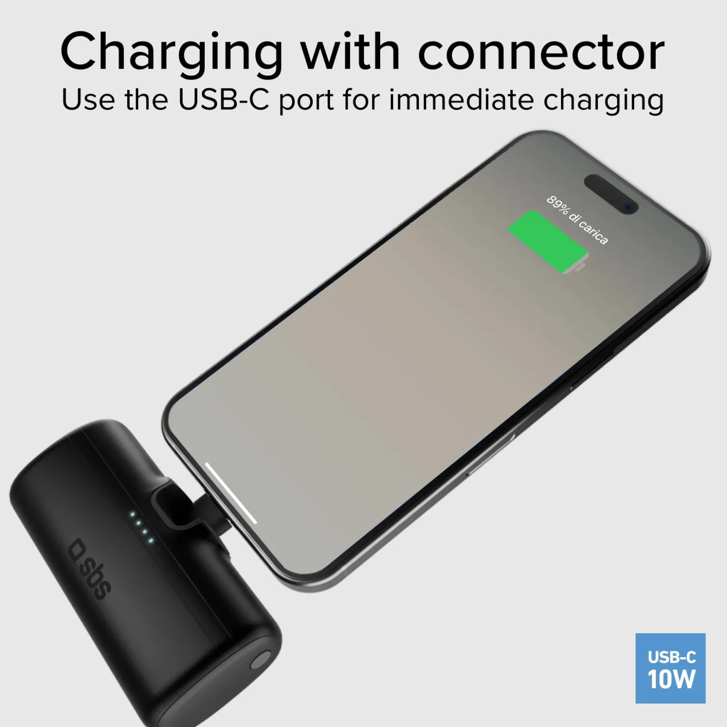 Powerbank mit 5000mAh, Standfunktion und integriertem Kabel|SBS Online