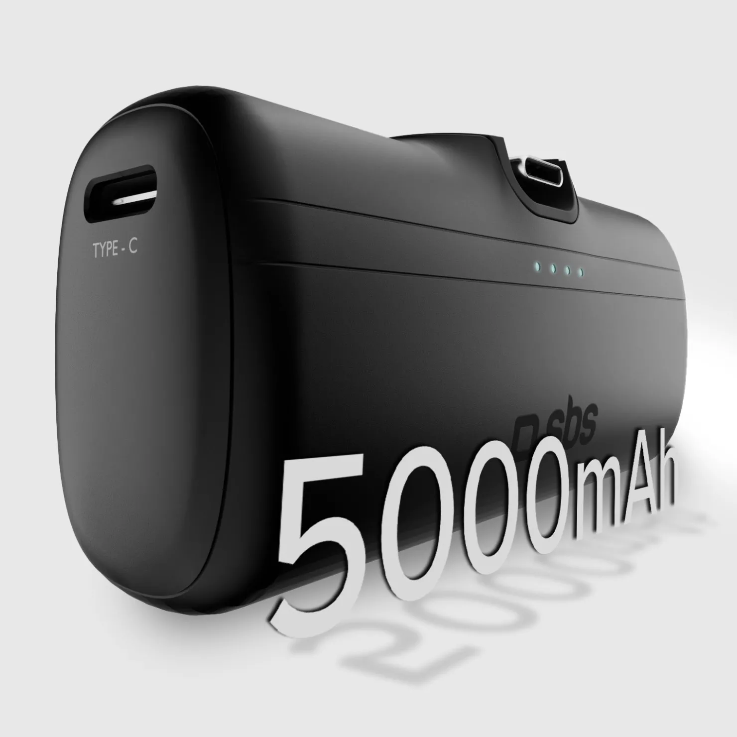 Powerbank mit 5000mAh, Standfunktion und integriertem Kabel|SBS Online