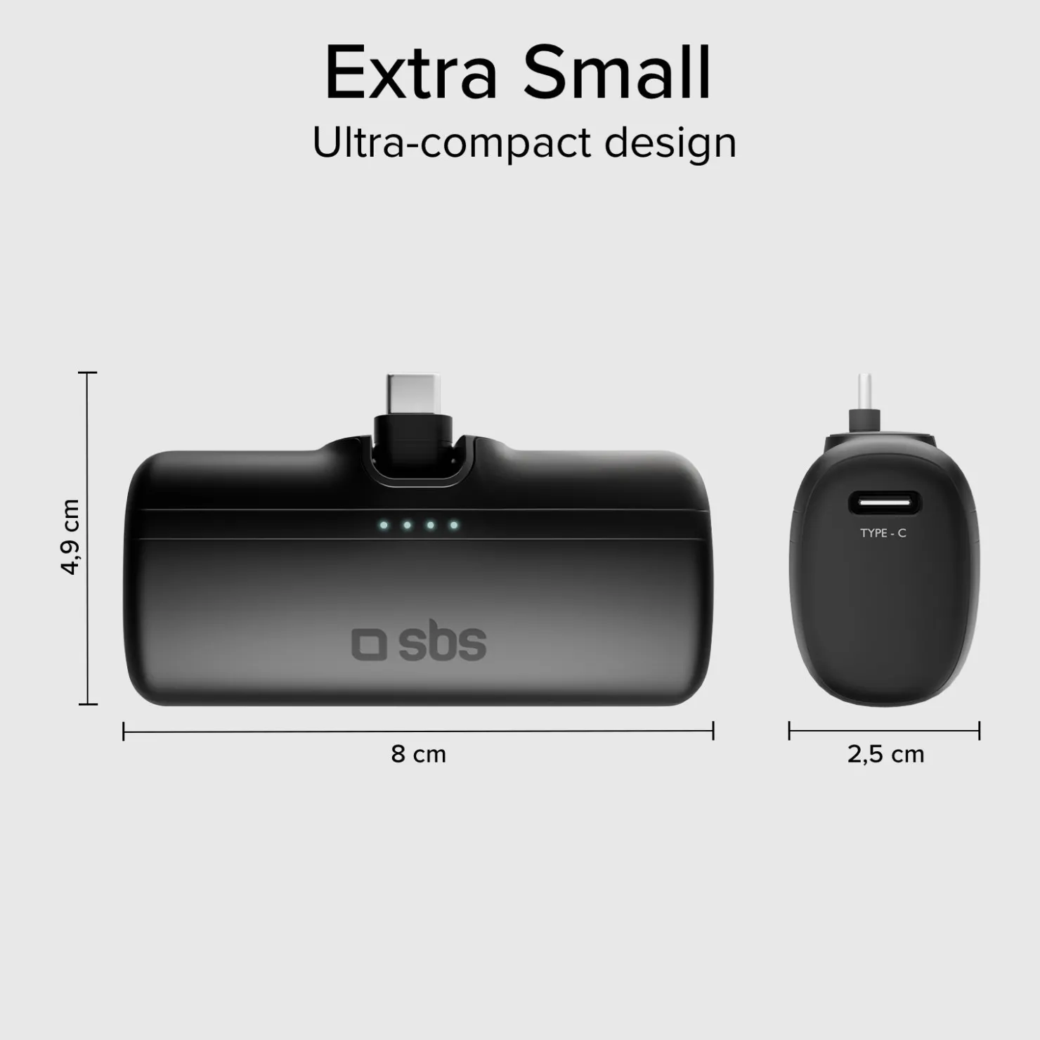 Powerbank mit 5000mAh, Standfunktion und integriertem Kabel|SBS Online
