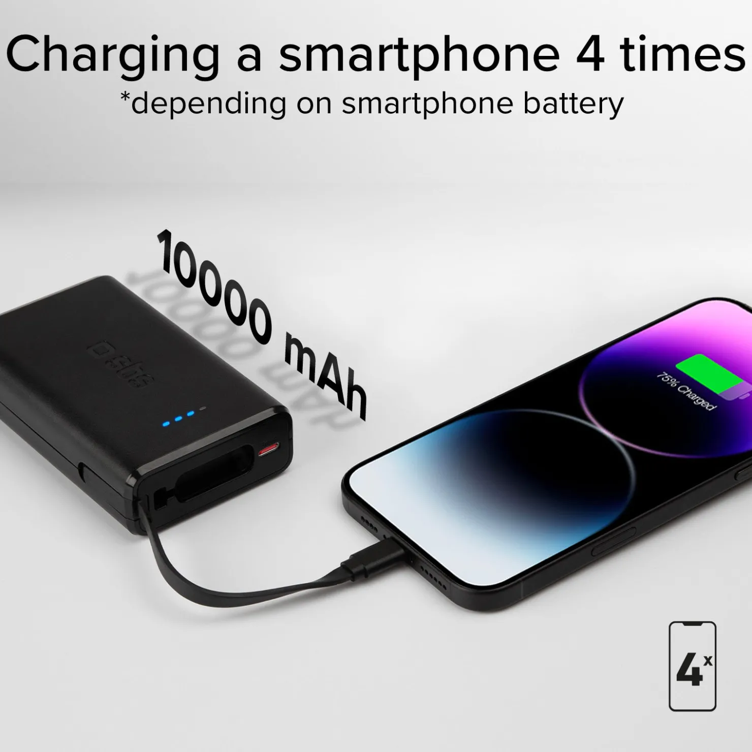 Powerbank Power Delivery 20 W 10000 mAh mit integriertem USB-C-Kabel|SBS Clearance