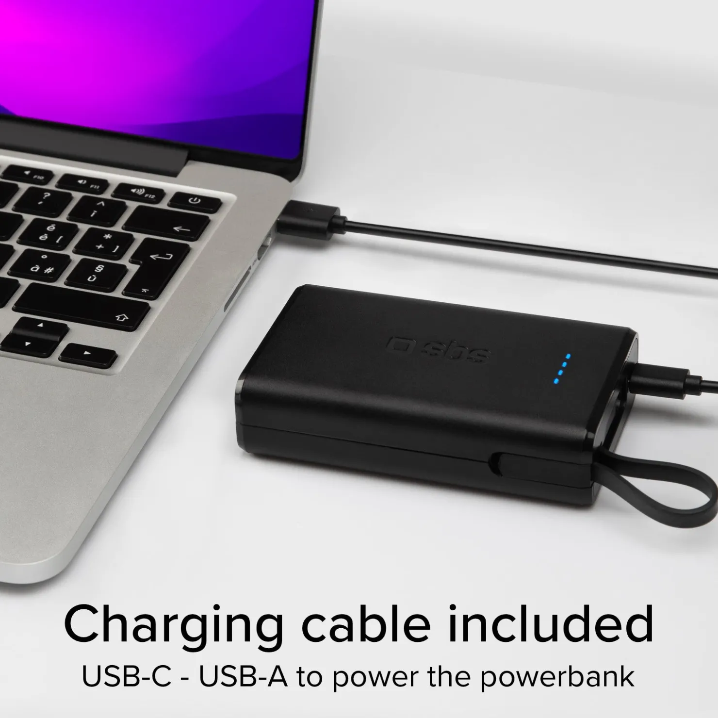 Powerbank Power Delivery 20 W 10000 mAh mit integriertem USB-C-Kabel|SBS Clearance