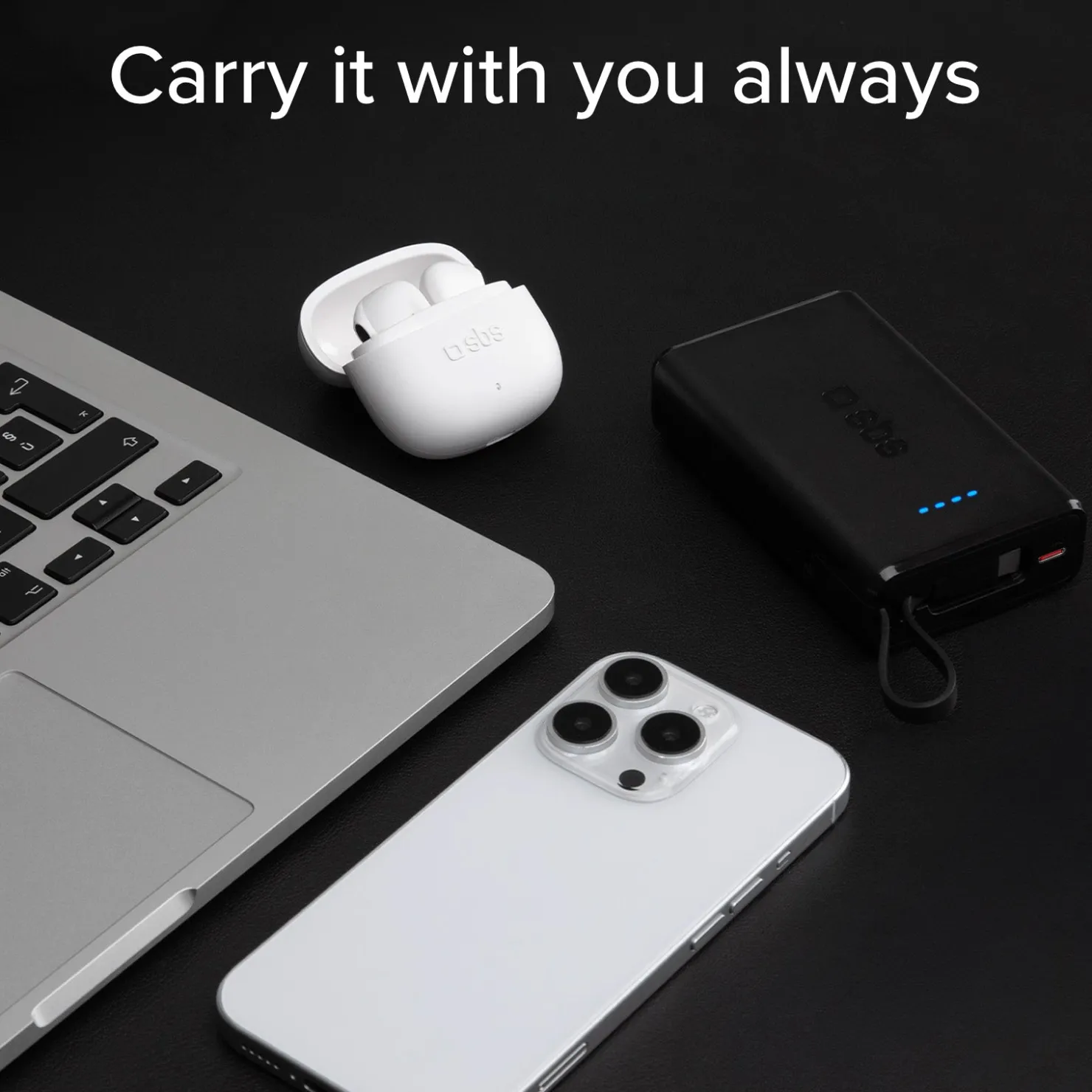 Powerbank Power Delivery 20 W 10000 mAh mit integriertem USB-C-Kabel|SBS Clearance