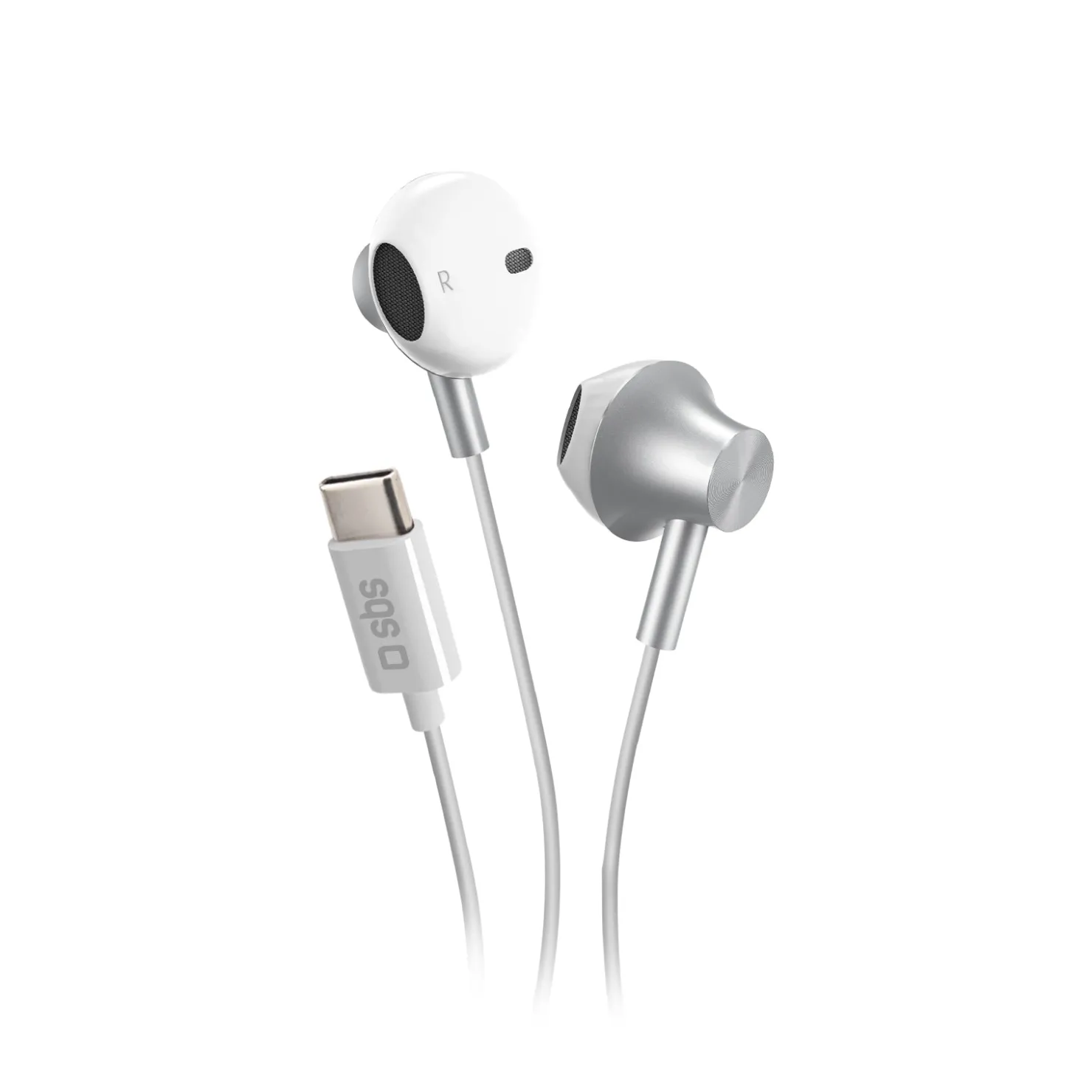 Semi-in-Ear-Kopfhörer aus Metall mit USB-C-Anschluss und integrierten Steuerungstasten|SBS Hot