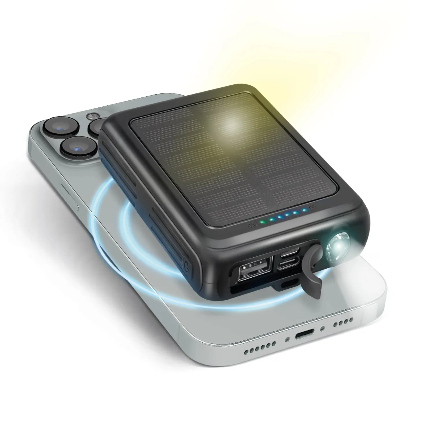 Solar-Powerbank 5000 mAh mit kabelloser Aufladung|SBS Fashion
