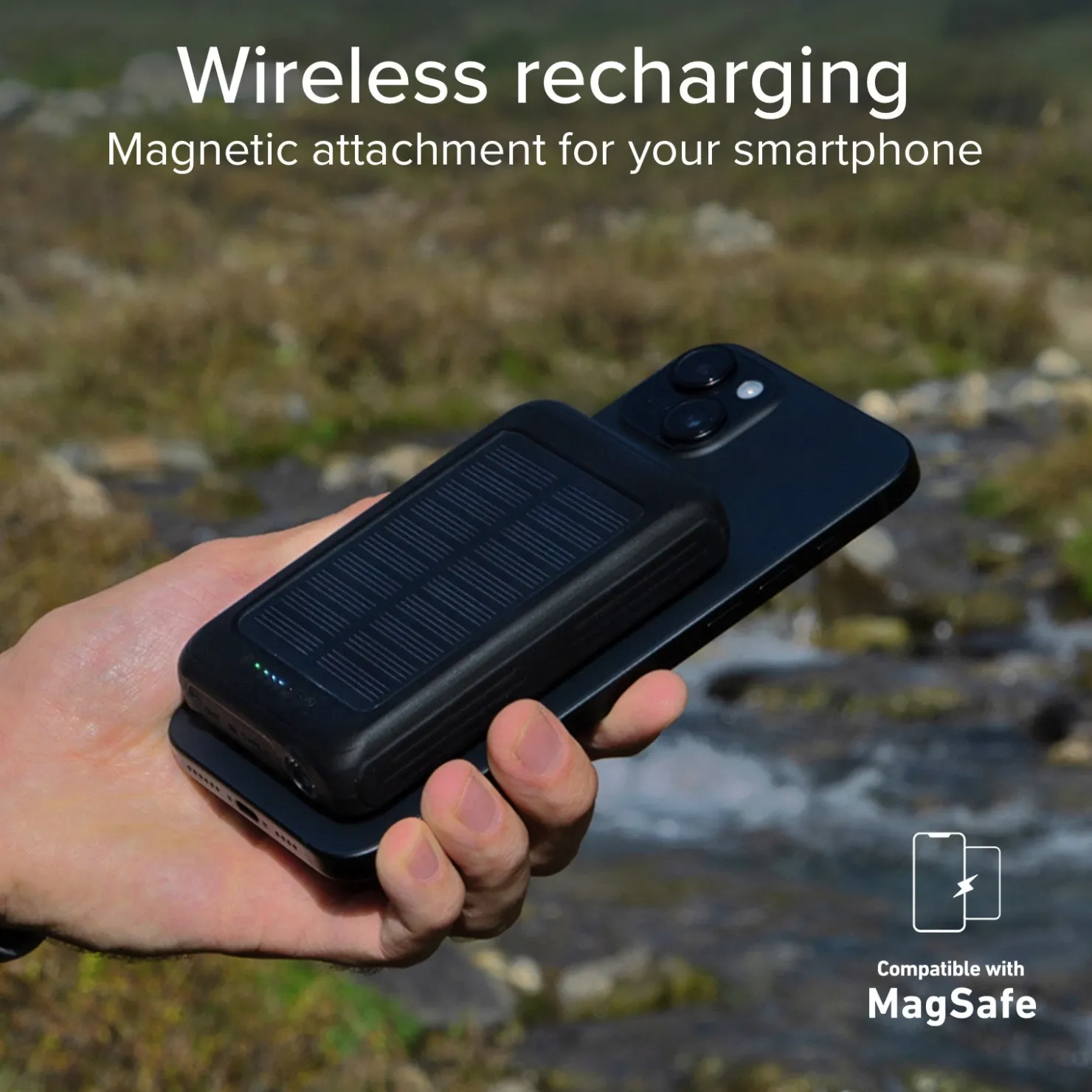 Solar-Powerbank 5000 mAh mit kabelloser Aufladung|SBS Fashion