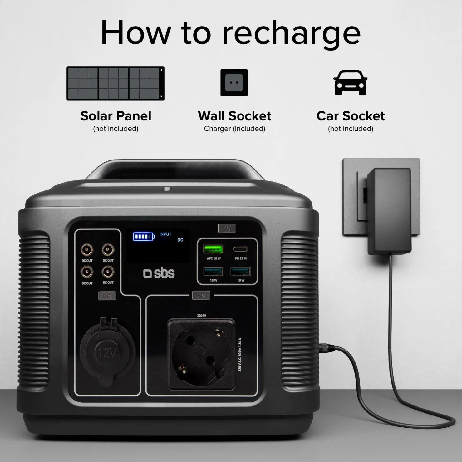 Tragbare Ladestation 64 000 mAh bei 300 Watt Leistung|SBS Online