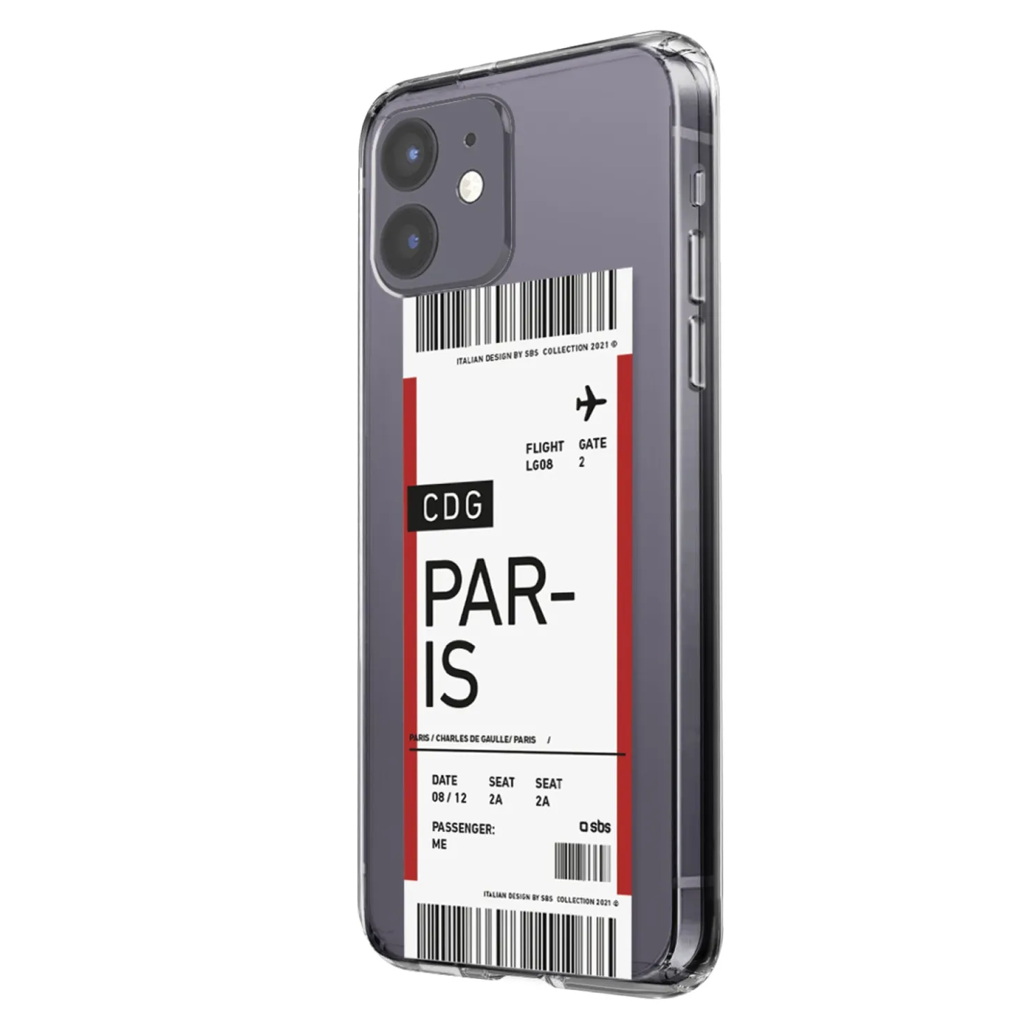 Transparentes Softcover mit Flugticket-Print für iPhone 12/12 Pro|SBS New