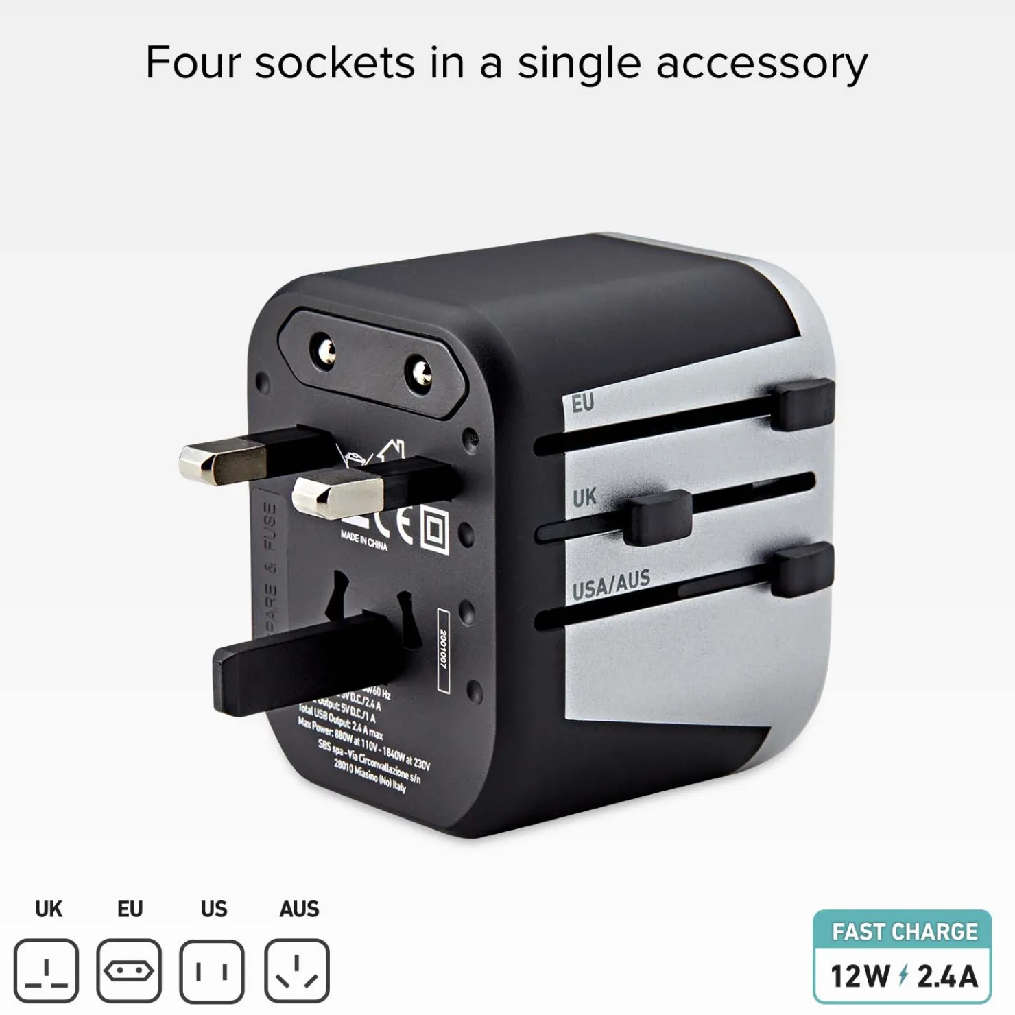 Universal-Reiseadapter 12 W|SBS Clearance