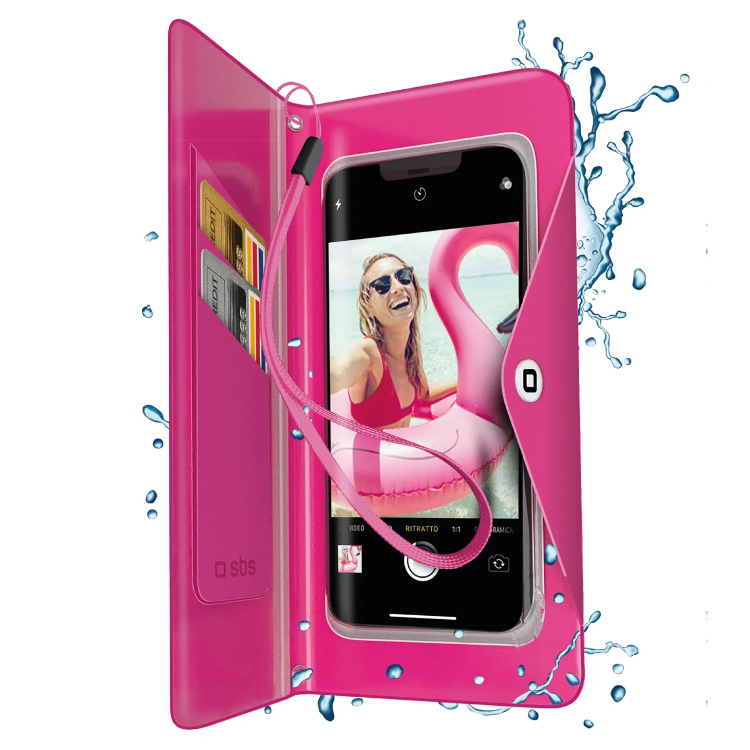 Universelle aufklappbare Smartphone-Tasche, transparent und spritzwassergeschützt|SBS Clearance