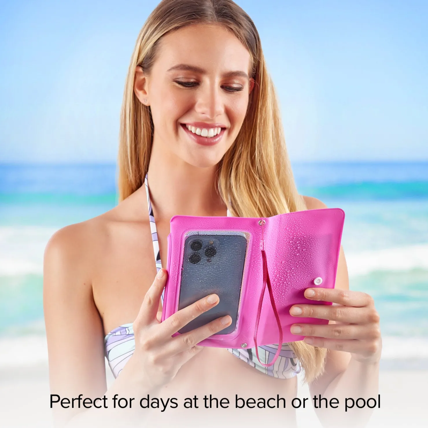 Universelle aufklappbare Smartphone-Tasche, transparent und spritzwassergeschützt|SBS Clearance