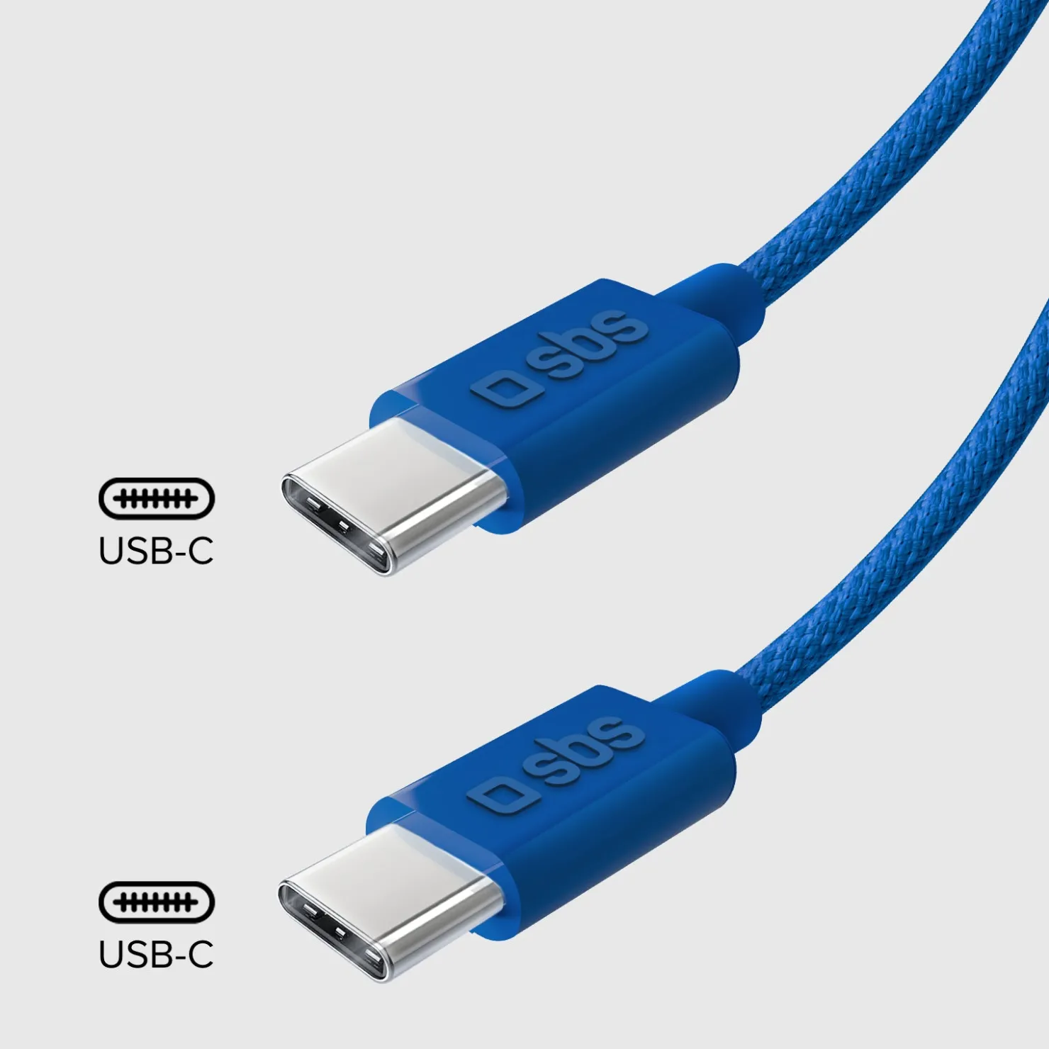 USB-C - USB-C-Textilkabel mit Kabelhalter, 1,5 Meter|SBS Outlet