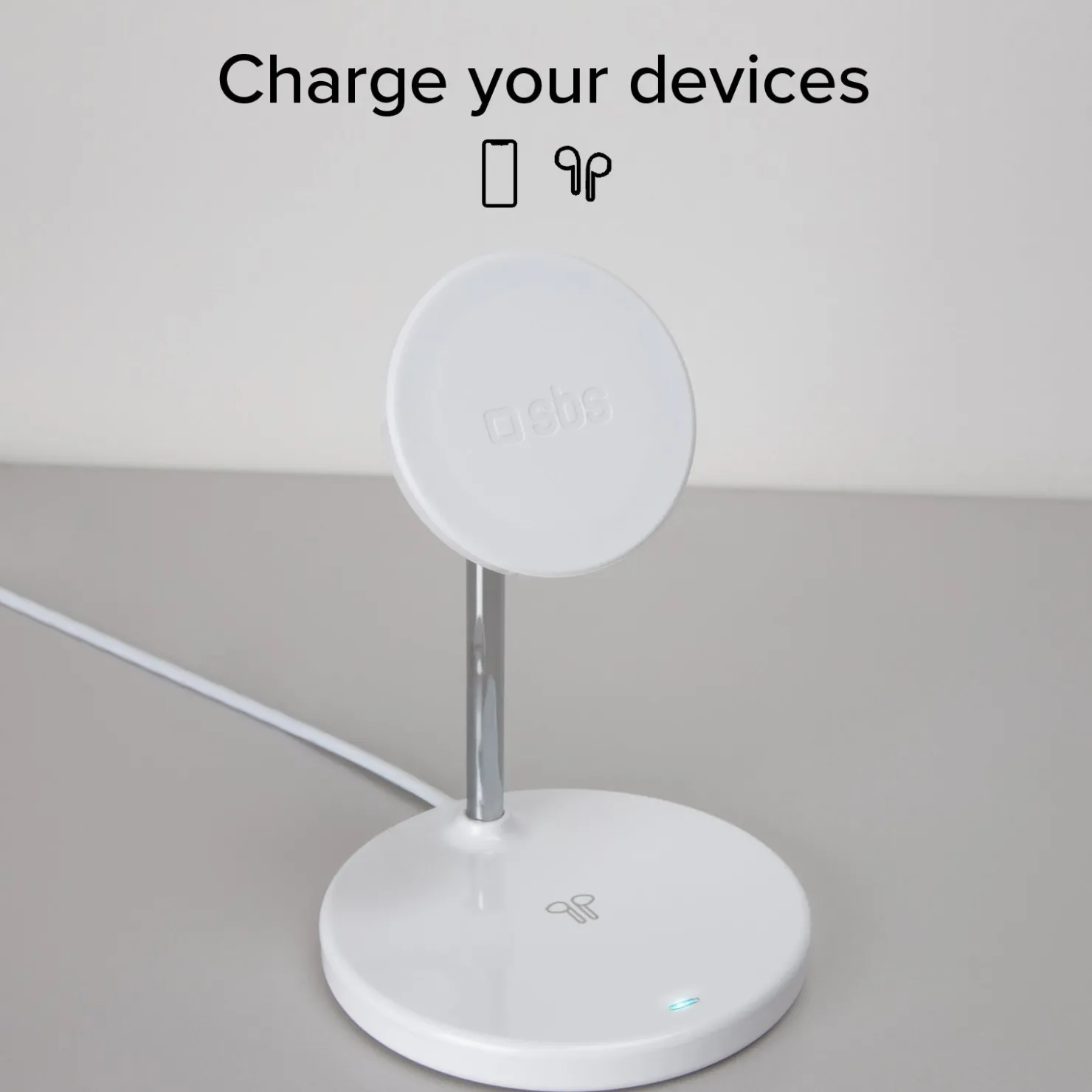 Vertikale kabellose 2-in-1-Ladestation für iPhone, Android-Handys, AirPods, TWS-Ohrhörer|SBS Clearance