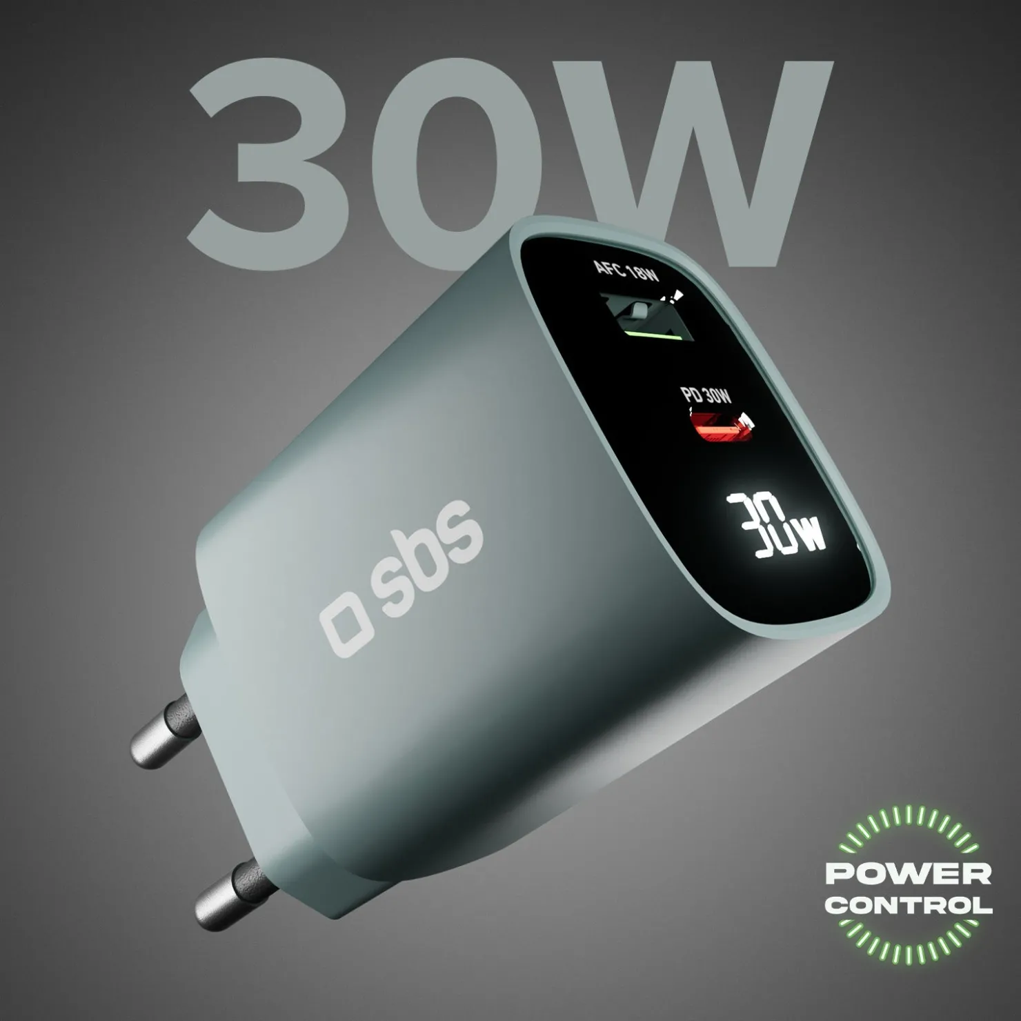 Wandladegerät mit LCD-Bildschirm, 1 USB-C-PD-30W-Ausgang, 1 USB-A-18W-Ausgang|SBS Fashion