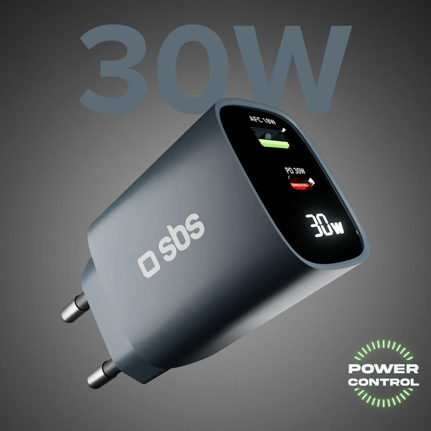 Wandladegerät mit LCD-Bildschirm, 1 USB-C-PD-30W-Ausgang, 1 USB-A-18W-Ausgang|SBS Fashion