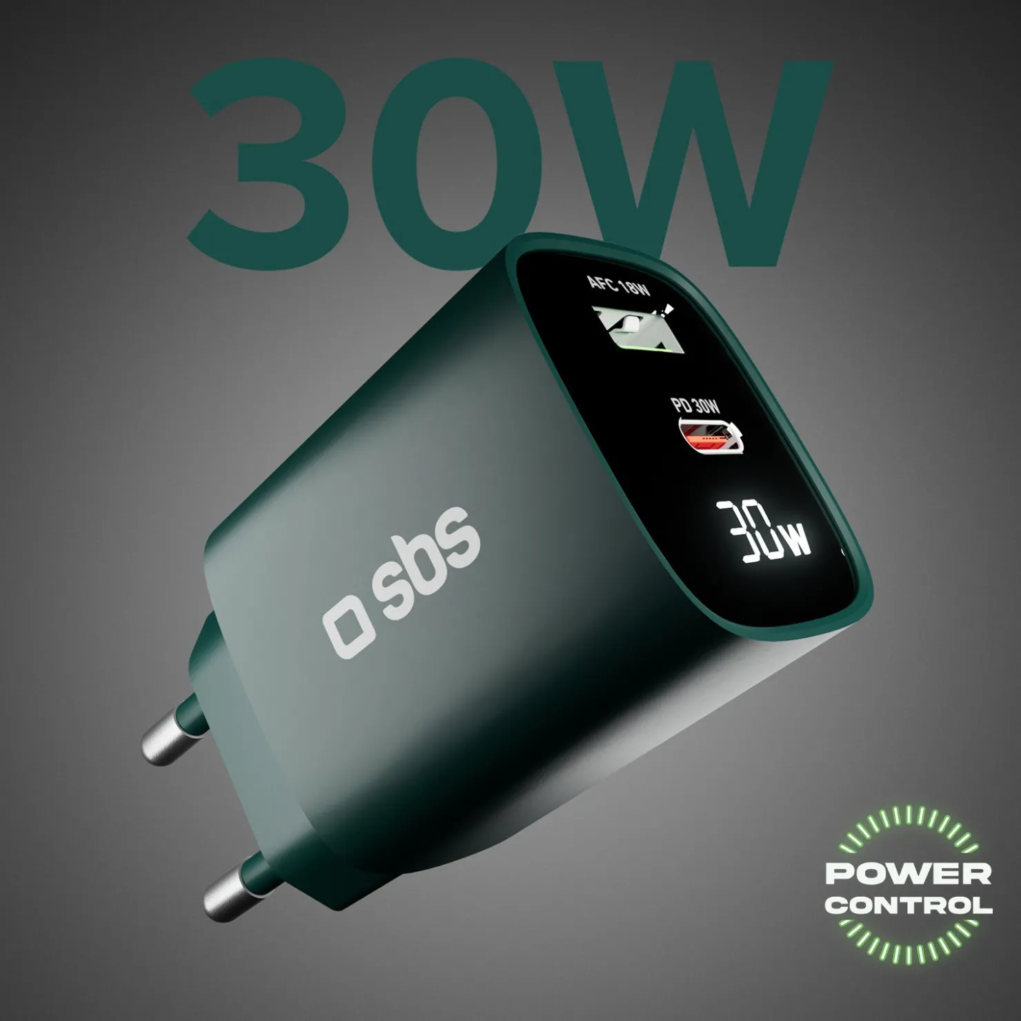 Wandladegerät mit LCD-Bildschirm, 1 USB-C-PD-30W-Ausgang, 1 USB-A-18W-Ausgang|SBS Fashion