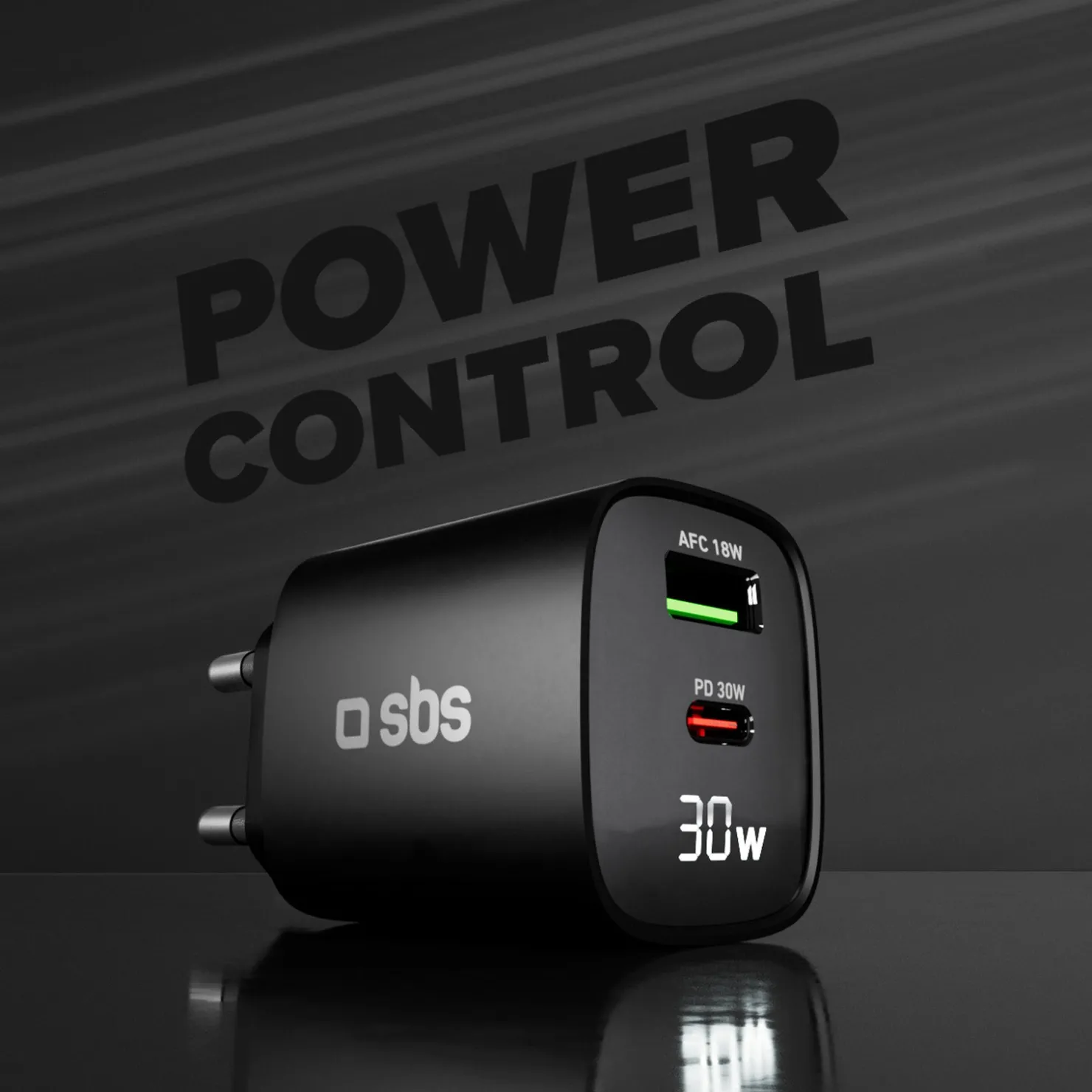 Wandladegerät mit LCD-Bildschirm, 1 USB-C-PD-30W-Ausgang, 1 USB-A-18W-Ausgang|SBS Fashion