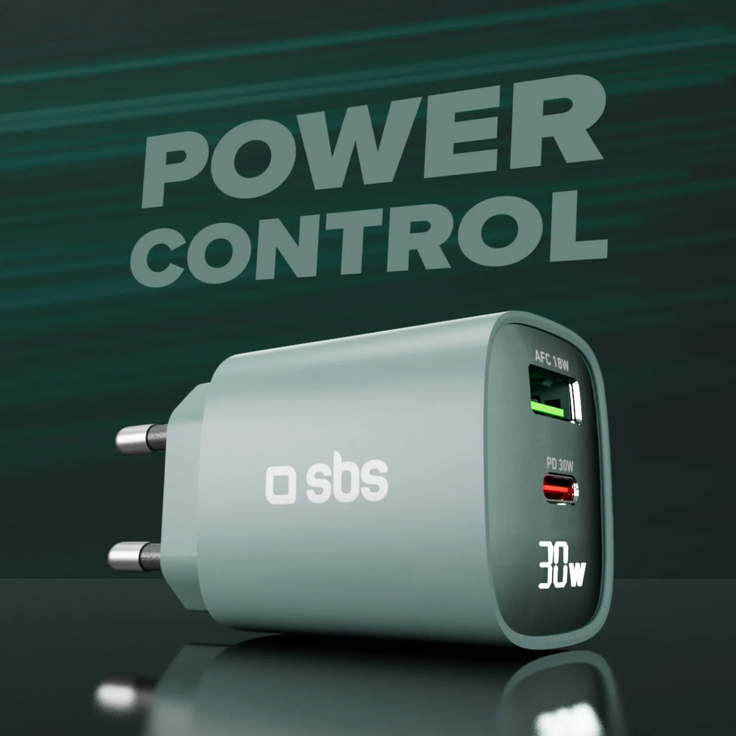 Wandladegerät mit LCD-Bildschirm, 1 USB-C-PD-30W-Ausgang, 1 USB-A-18W-Ausgang|SBS Fashion