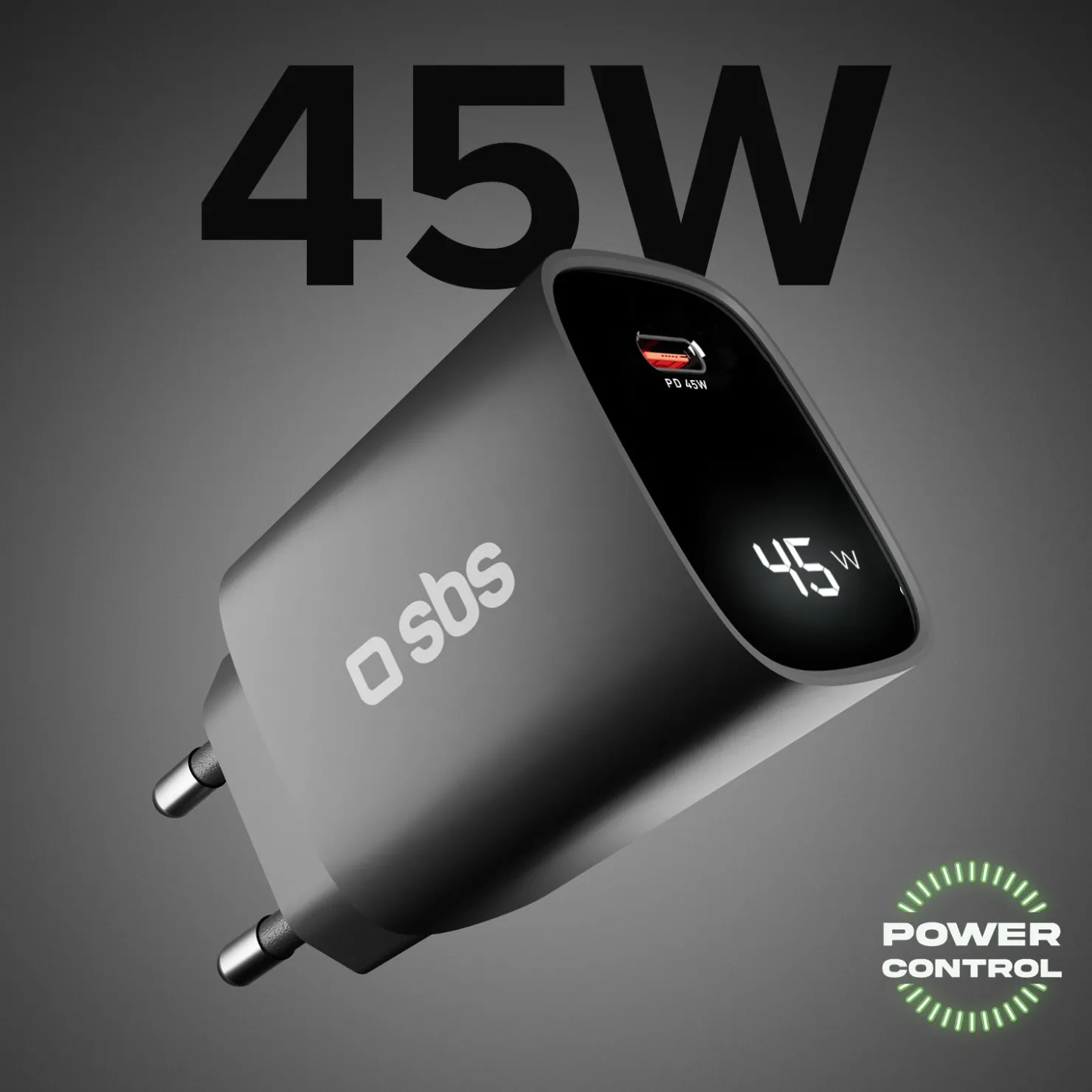 45-Watt-Ladegerät mit integriertem Display|SBS Outlet